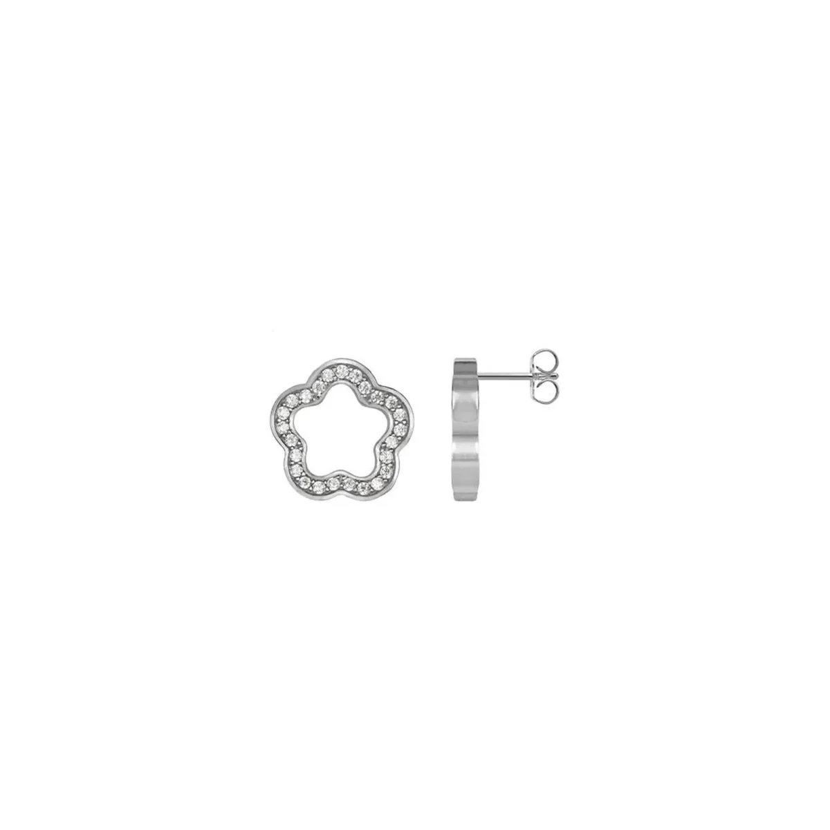 Jacques Lemans Ear Stud "Flower" Sterling Silver With Topazes> Earrings