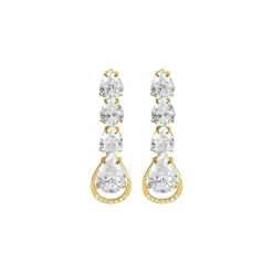 Jacques Lemans Ear Stud Sterling Silver Goldplatet With Topaz> Earrings