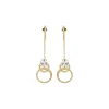 Jacques Lemans Ear Stud Sterling Silver Goldplated With Topazes> Earrings