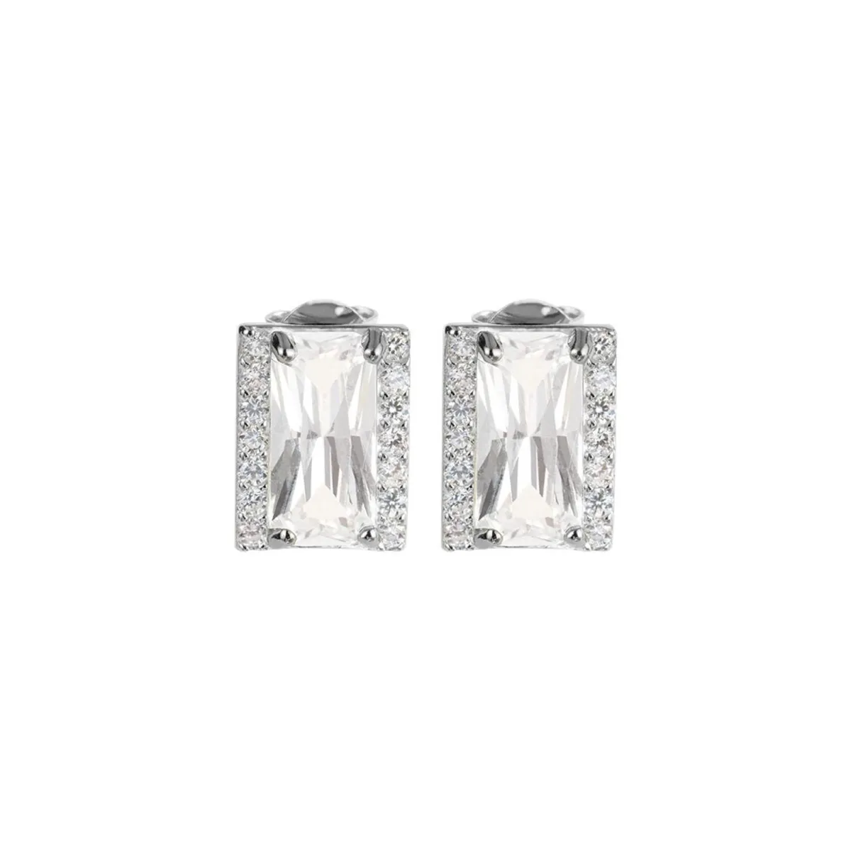 Jacques Lemans Ear Stud Sterling Silver With Topazes> Earrings