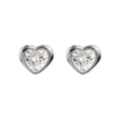 Jacques Lemans Ear Stud Sterling Silver With White Topaz Gemstones> Earrings