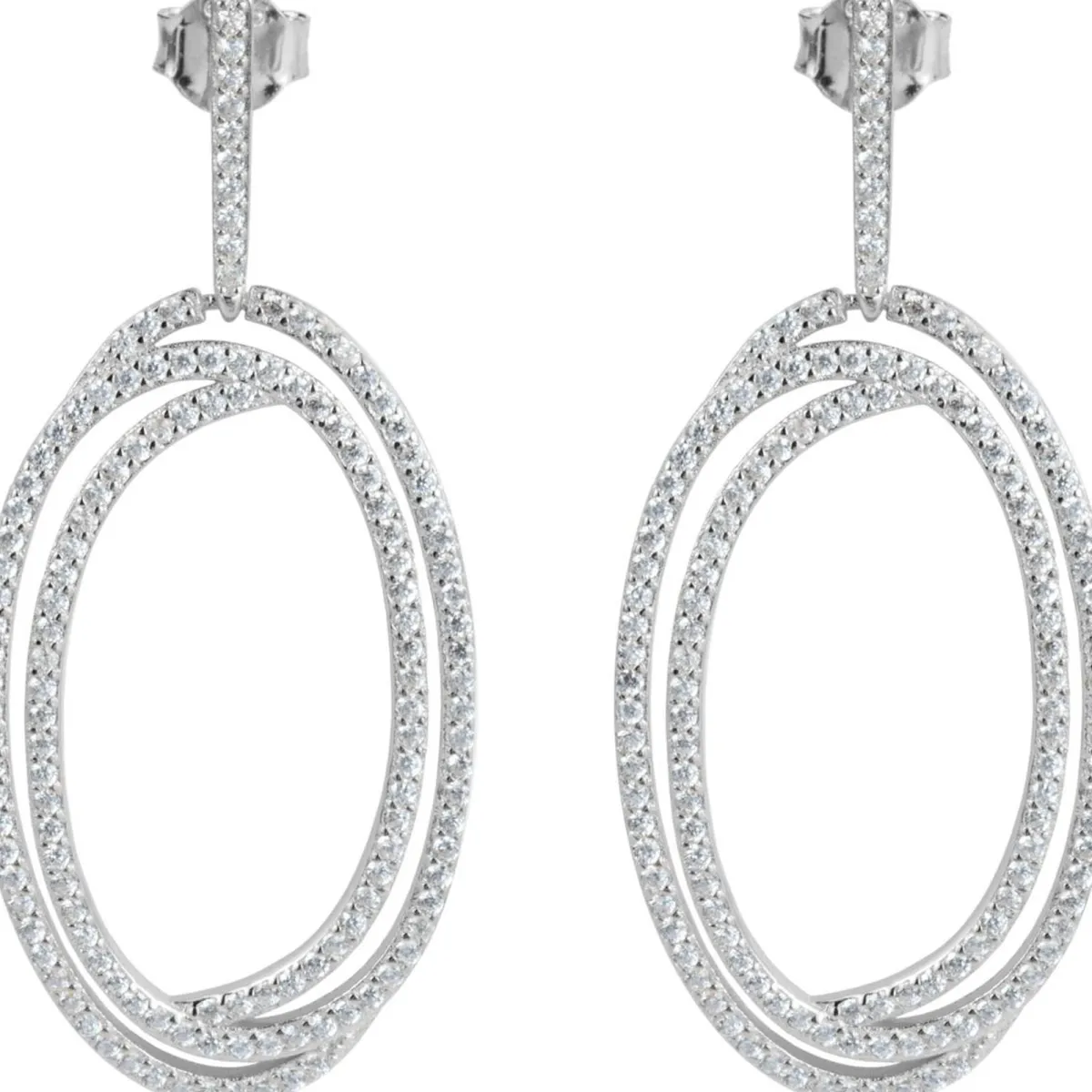 Jacques Lemans Ear Stud Sterling Silver With Topaz> Earrings