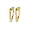 Jacques Lemans Ear Stud Sterling Silver Gold-Plated With White Topaz> Earrings
