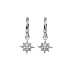 Jacques Lemans Ear Stud Sterling Silver With White Topaz Gemstones> Earrings