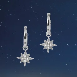 Jacques Lemans Ear Stud Sterling Silver With White Topaz Gemstones> Earrings