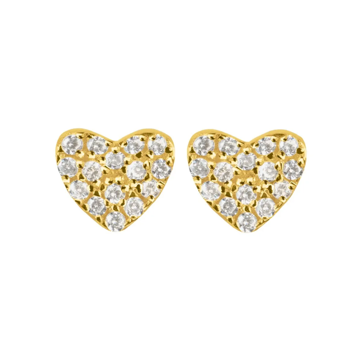 Jacques Lemans Ear Stud Sterling Silver Gold-Plated With White Topaz> Earrings