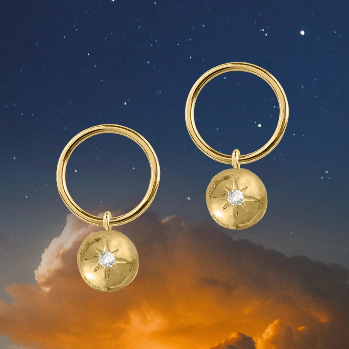 Jacques Lemans Ear Stud Sterling Silver Gold-Plated With White Topaz> Earrings