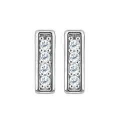 Jacques Lemans Ear Stud Sterling Silver With White Topaz Gemstones> Earrings