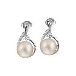 Jacques Lemans Ear Stud Sterling Silver With Pearl> Earrings