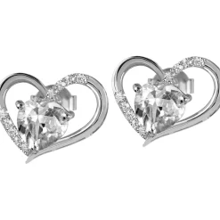 Jacques Lemans Ear Stud Sterling Silver With White Topaz> Earrings