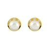 Jacques Lemans Ear Stud Sterling Silver Gold-Plated With Topaz & Pearl> Earrings