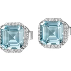 Jacques Lemans Ear Stud Sterling Silver With Sky Blue Topaz> Earrings