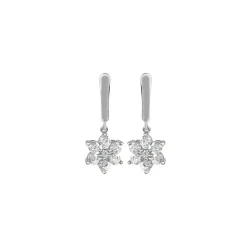 Jacques Lemans Earrings "Flower" Sterling Silver With Topazes> Earrings