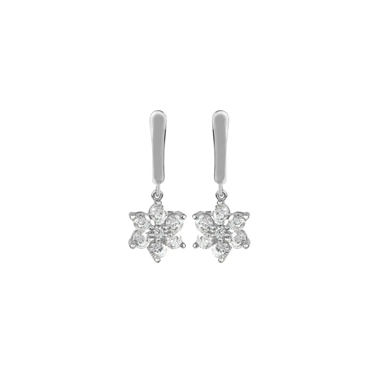 Jacques Lemans Earrings "Flower" Sterling Silver With Topazes> Earrings