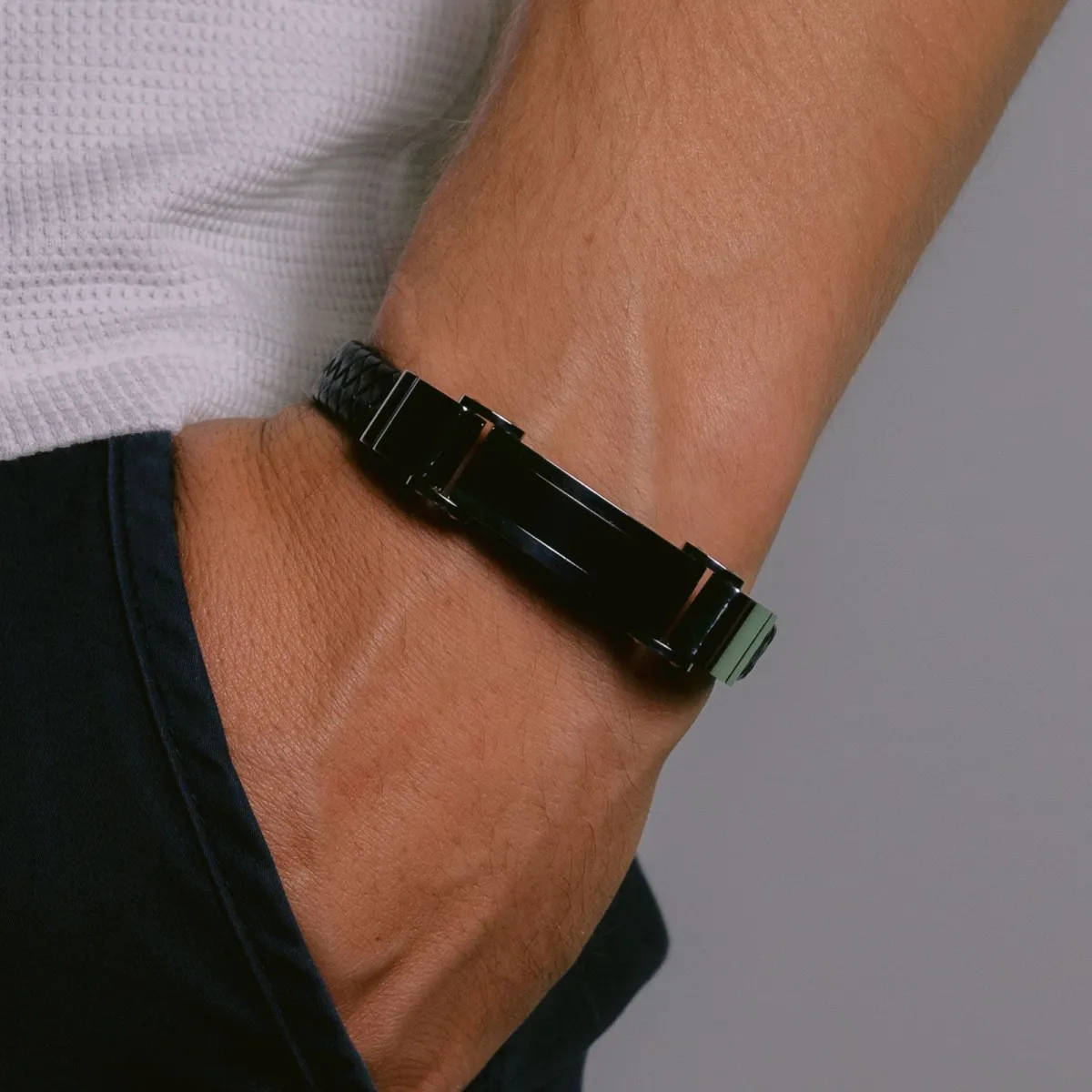 Jacques Lemans Leather Bracelet With Ceramic> Leather Bracelets
