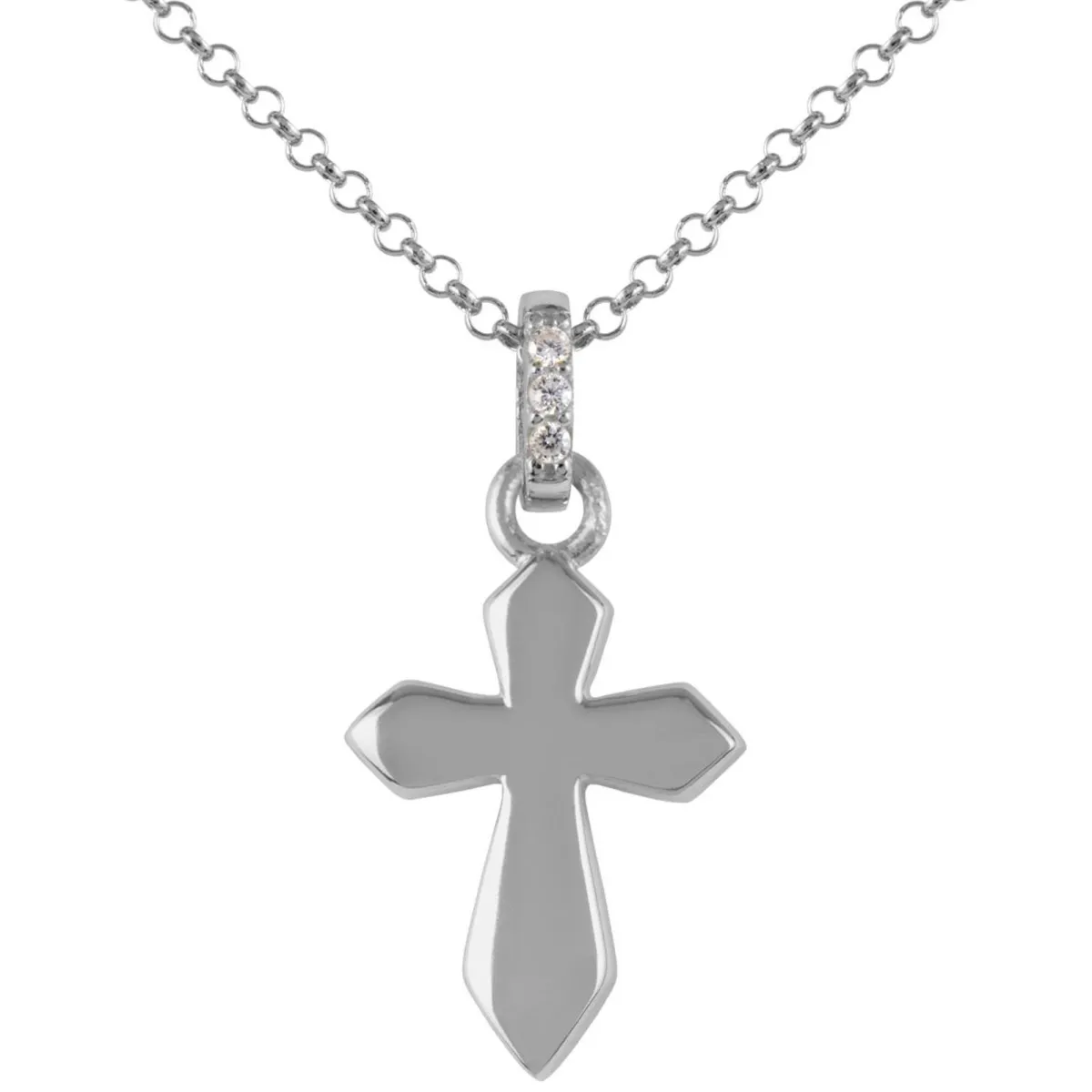 Jacques Lemans Necklace "Cruzifix" Sterlingsilver With Topazes> Necklaces