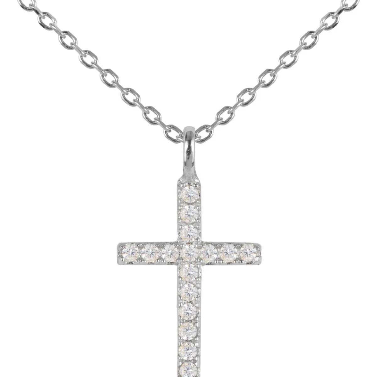 Jacques Lemans Necklace "Cruzifix" Sterlingsilver With Topazes> Necklaces