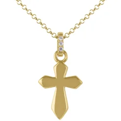 Jacques Lemans Necklace "Cruzifix" Sterlingsilver Goldplated With Topazes> Necklaces