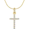 Jacques Lemans Necklace "Cruzifix" Sterlingsilver Goldplated With Topazes> Necklaces