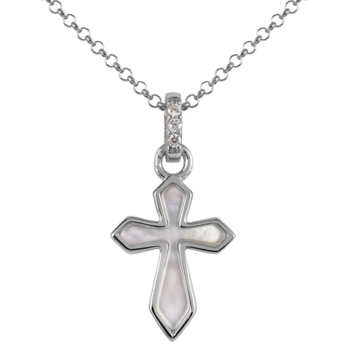Jacques Lemans Necklace "Cruzifix" Sterlingsilber With Mop/Topazes> Necklaces