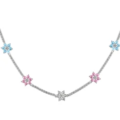 Jacques Lemans Necklace "Flowers" Sterlingsilver With Topazes> Necklaces
