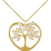 Jacques Lemans Necklace "Heart/Lifetree" Sterlingsilver Goldplated With Top> Necklaces
