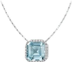 Jacques Lemans Necklace Sterling Silver With Sky Blue Topaz> Necklaces