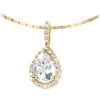 Jacques Lemans Necklace Sterling Silver Gold-Plated With White Topaz> Necklaces