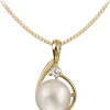 Jacques Lemans Necklace Sterling Silver Gold-Plated With Pearl> Necklaces