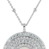 Jacques Lemans Necklace Sterling Silver With White Topaz Gemstones & Pearl> Necklaces