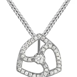 Jacques Lemans Necklace Sterling Silver With White Topaz Gemstones> Necklaces