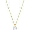 Jacques Lemans Necklace Sterling Silver Goldplatet With Whitetopaz> Necklaces