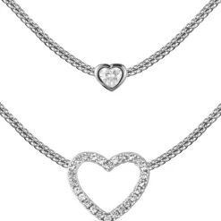 Jacques Lemans Necklace Sterling Silver With White Topaz Gemstones> Necklaces