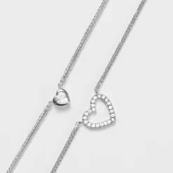Jacques Lemans Necklace Sterling Silver With White Topaz Gemstones> Necklaces