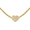 Jacques Lemans Necklace Sterling Silver Gold-Plated With White Topaz> Necklaces