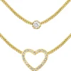 Jacques Lemans Necklace Sterling Silver Gold-Plated With White Topaz> Necklaces