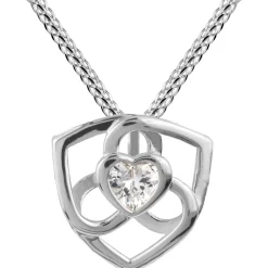 Jacques Lemans Necklace Sterling Silver With White Topaz Gemstones> Necklaces