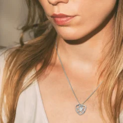 Jacques Lemans Necklace Sterling Silver With White Topaz Gemstones> Necklaces