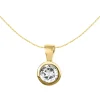 Jacques Lemans Necklace Sterling Silver Gold-Plated With White Topaz> Necklaces