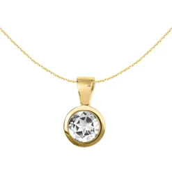 Jacques Lemans Necklace Sterling Silver Gold-Plated With White Topaz> Necklaces