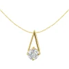Jacques Lemans Necklace Sterling Silver Gold-Plated With White Topaz> Necklaces