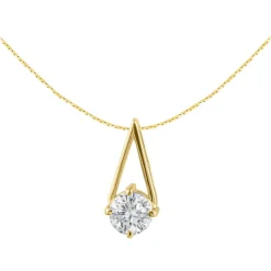 Jacques Lemans Necklace Sterling Silver Gold-Plated With White Topaz> Necklaces