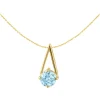 Jacques Lemans Necklace Sterling Silver Gold-Plated With Sky Blue Topaz> Necklaces