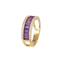 Jacques Lemans Ring Sterling Silver Goldplated With Topazes> Rings