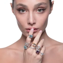 Jacques Lemans Ring Sterling Silver With White Topaz> Rings